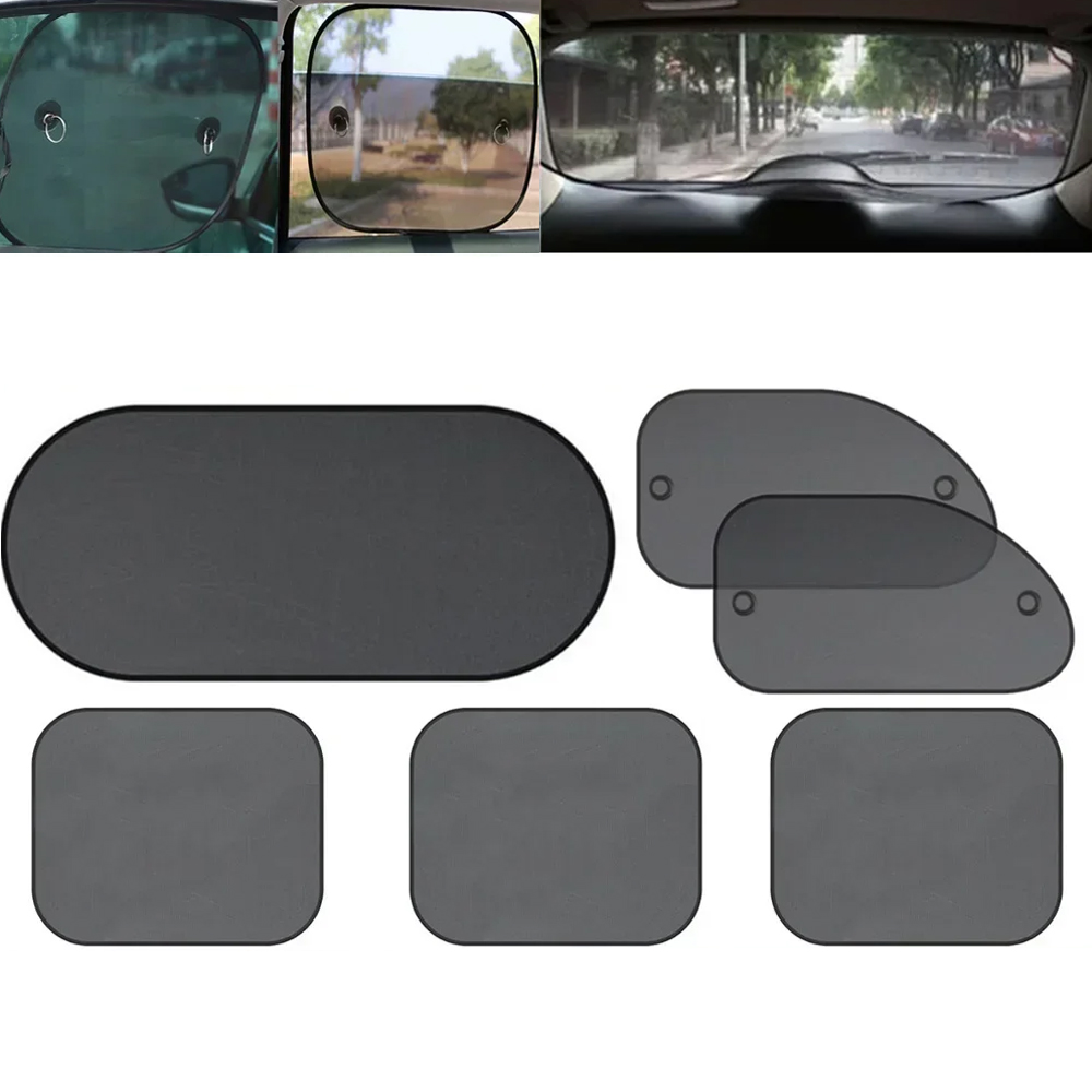Car Accessories Inside - مجموعة واحدة من ستائر النوافذ السوداء